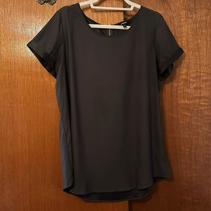 Dark Gray Satin Short sleeve blouse